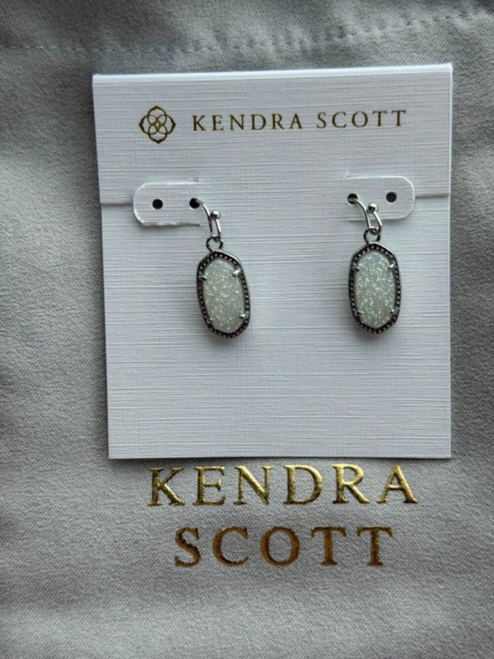 Kendra Scott White Pendant Earrings